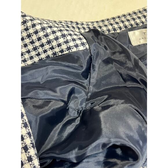 Tahari ASL Women's Check Suit Blazer Office Siren Corpcore Blue Lined Size 10 - Picture 10 of 15